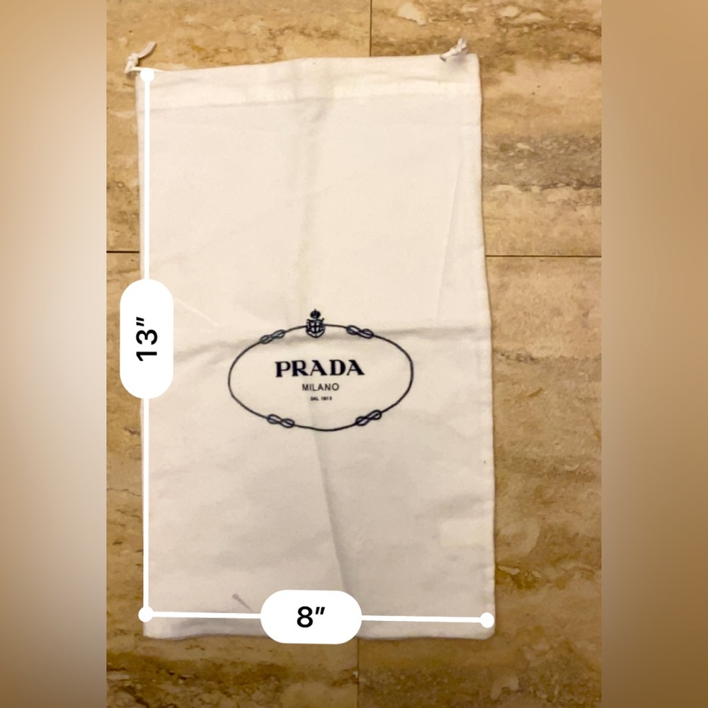 Prada White dust bag 13 L x 8 W approximately - EUC